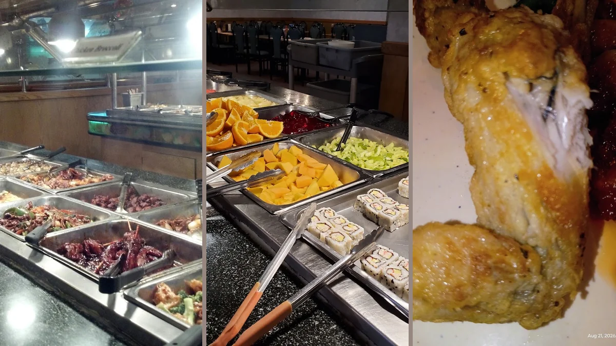 Fresh food on a buffet line