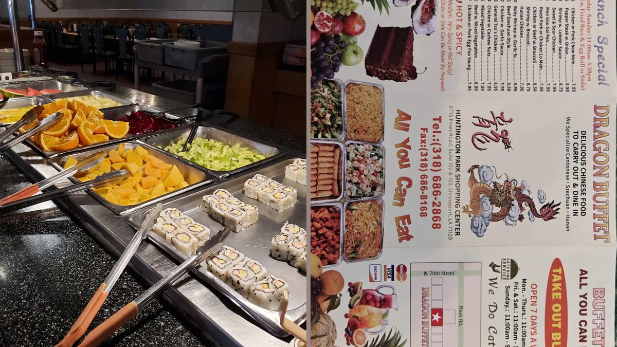 Buffet trays with Chinese dishes