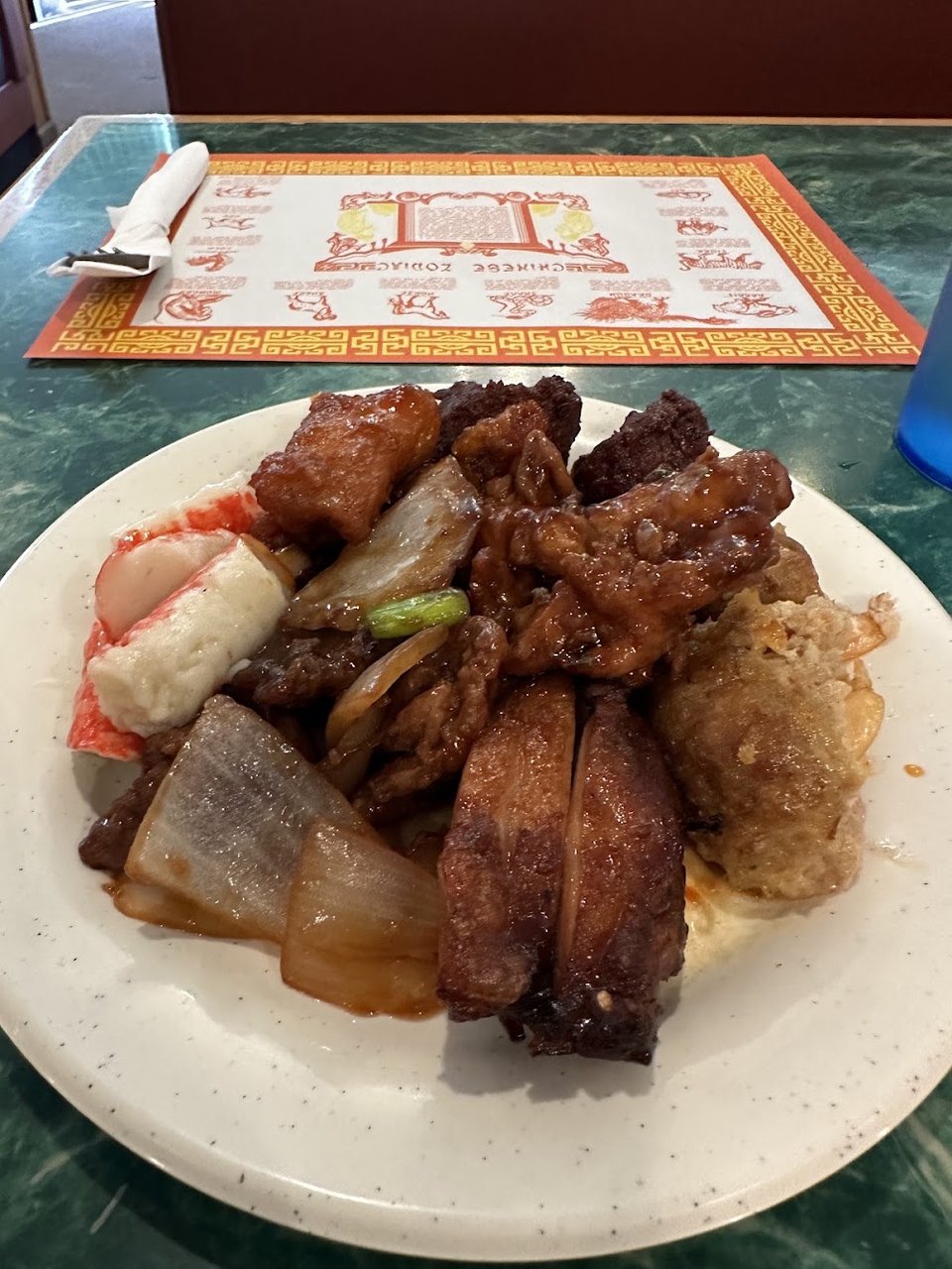 Seafood and comfort food buffet items
